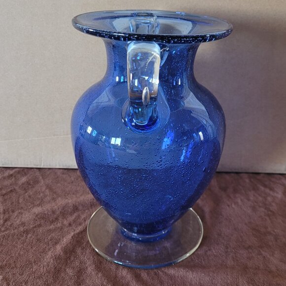 Vintage Hand Blown Cobalt Blue Glass Vase - Picture 2 of 6